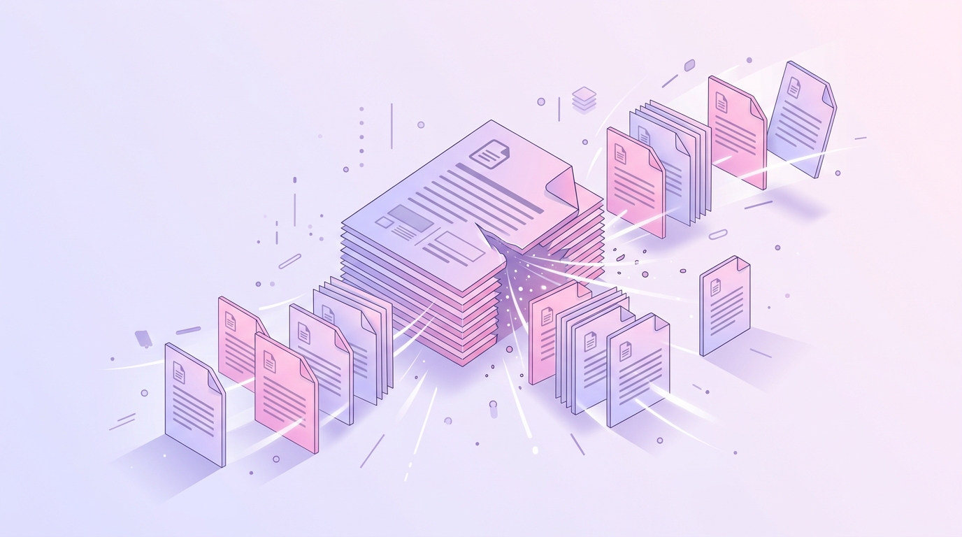 Diviser un PDF — un document découpé en plusieurs fichiers