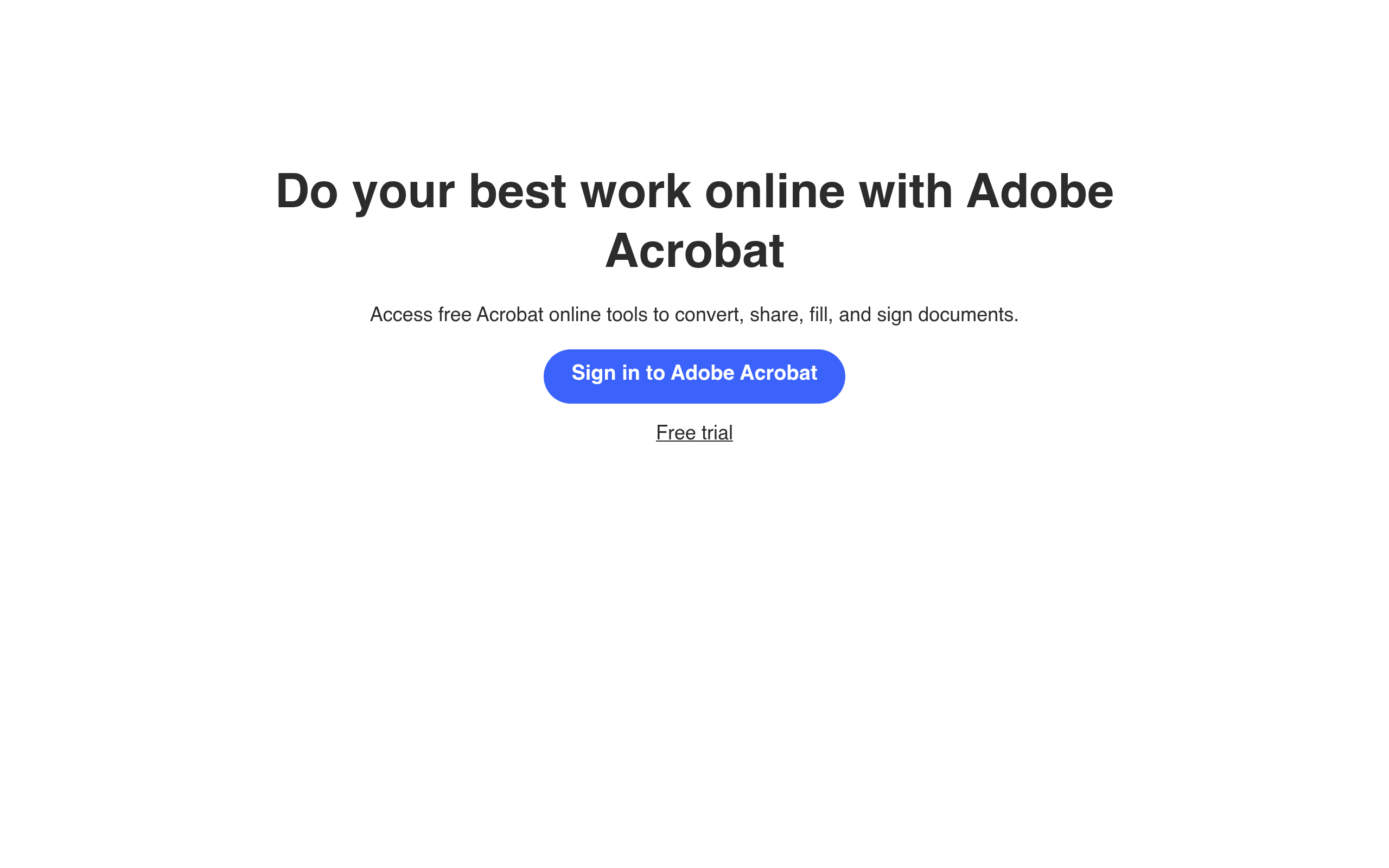 Pagina degli strumenti online di Adobe Acrobat