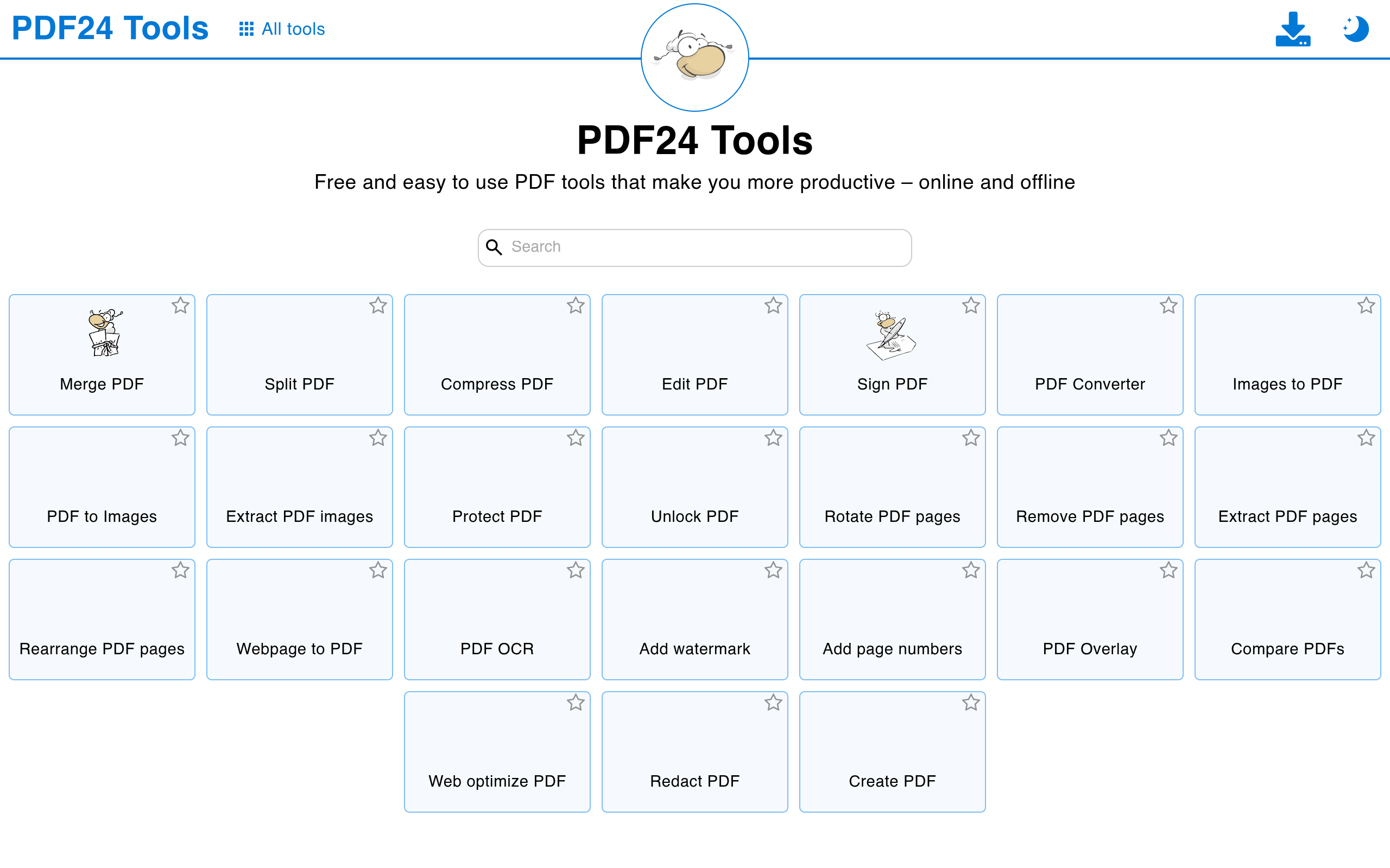 Onlinetools van PDF24