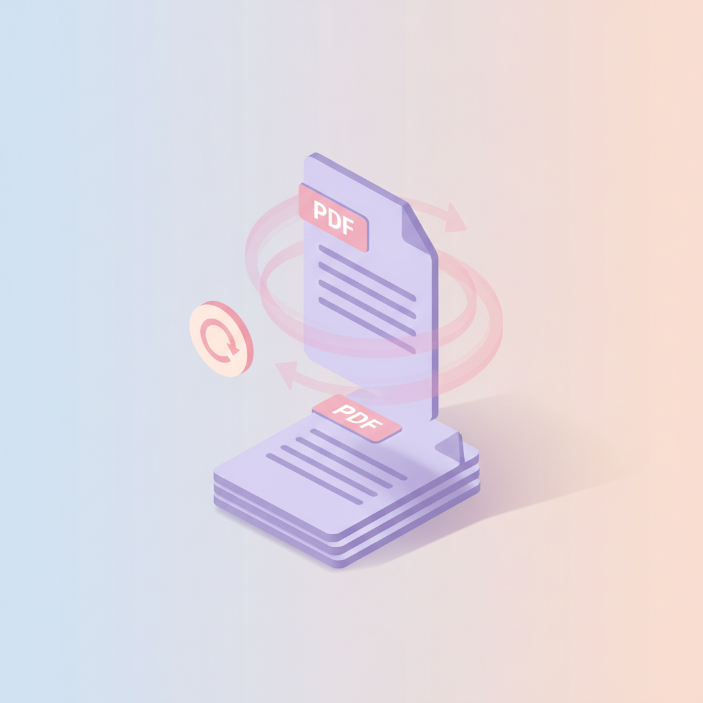 تدوير PDF — صفحة جانبية تعود إلى وضعها الصحيح