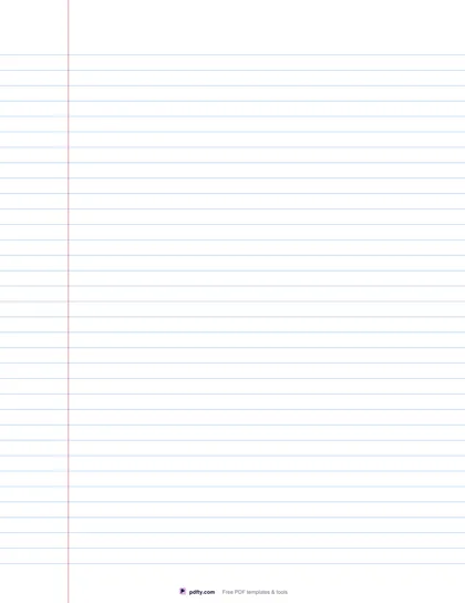 Printable college ruled lined paper with margin